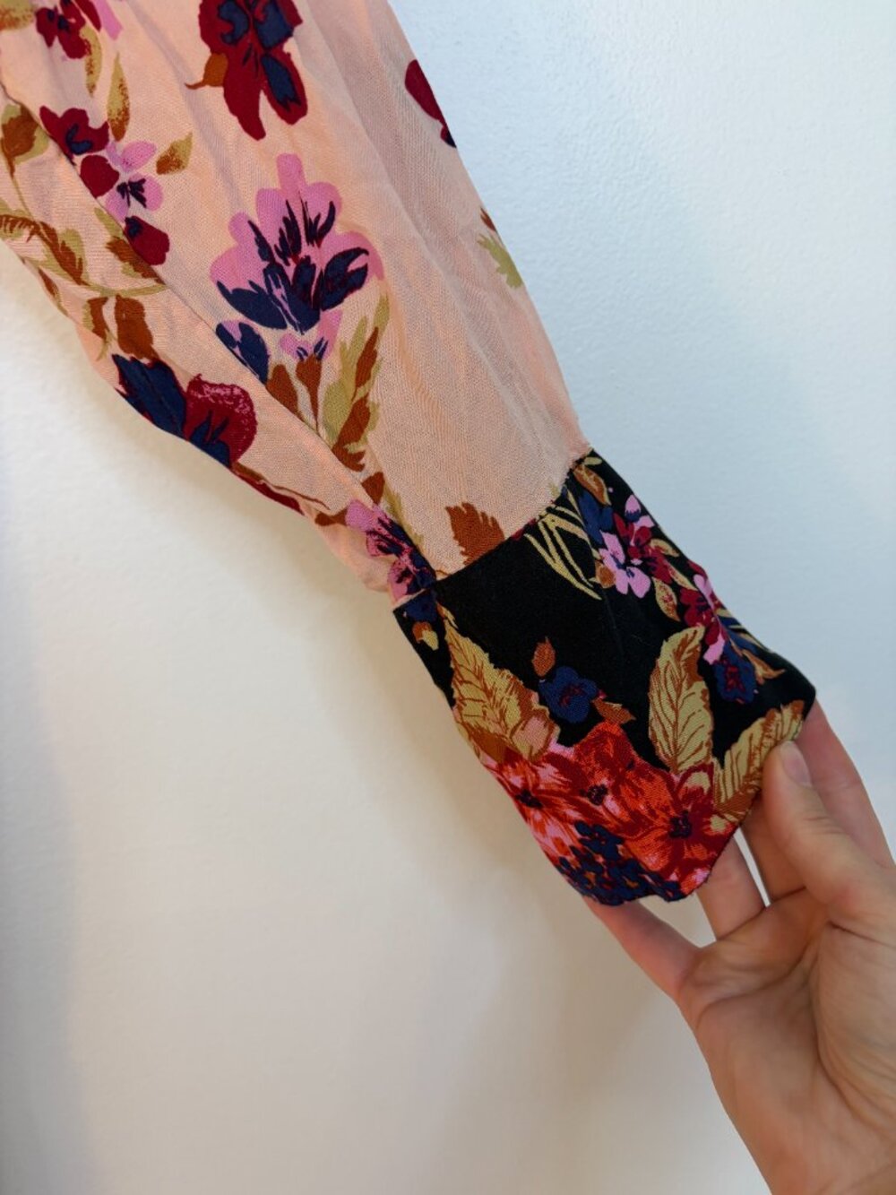 Free People Jackie Print Maxi Floral Pattern Long Sleeve Dress Shirt - Picture 3 of 9